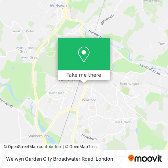 Welwyn Garden City Broadwater Road map