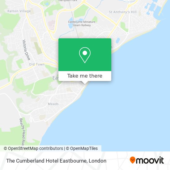 The Cumberland Hotel Eastbourne map