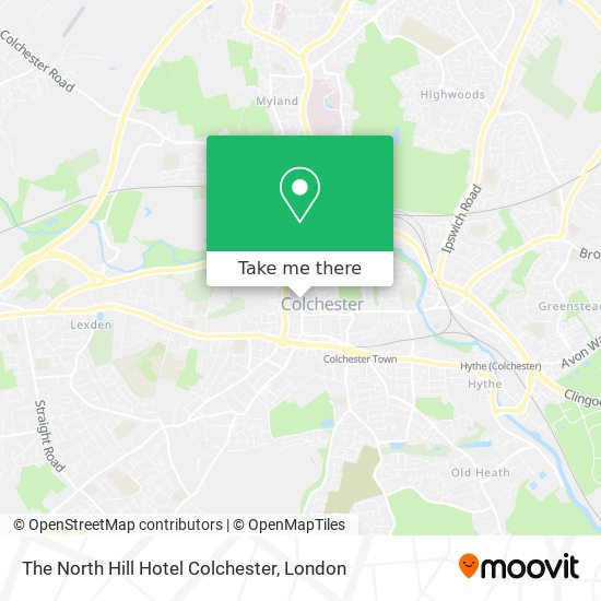 The North Hill Hotel Colchester map