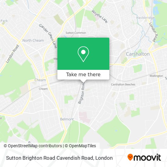 Sutton Brighton Road Cavendish Road map
