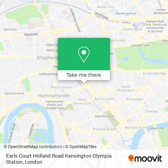 Earls Court Holland Road Kensington Olympia Station map
