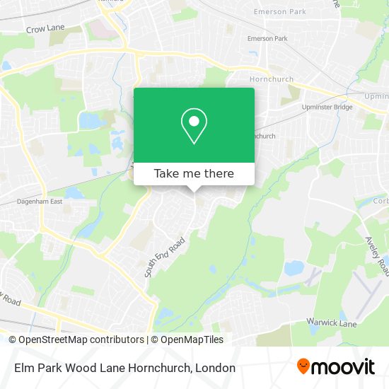 Elm Park Wood Lane Hornchurch map