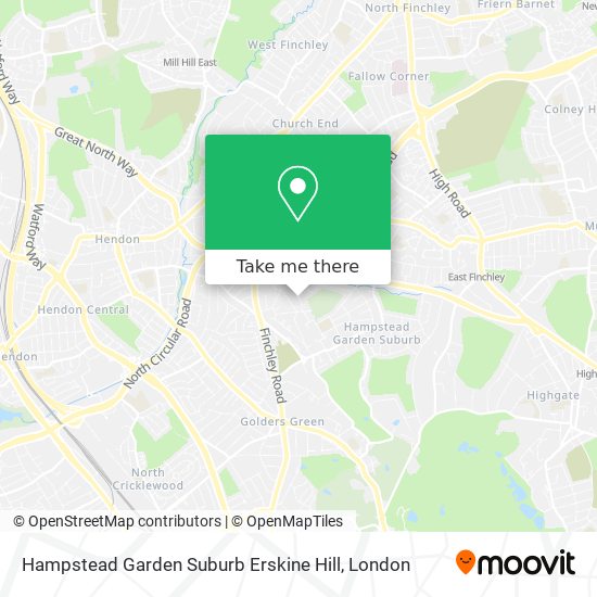 Hampstead Garden Suburb Erskine Hill map