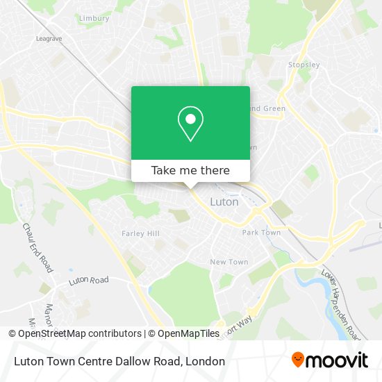 Luton Town Centre Dallow Road map