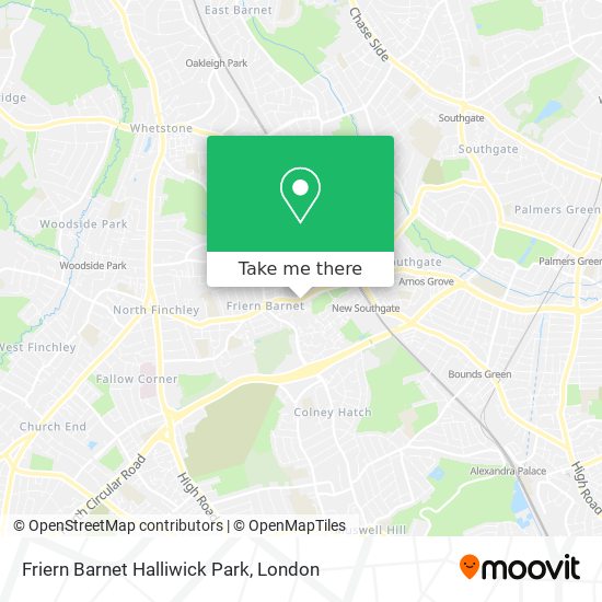 Friern Barnet Halliwick Park map