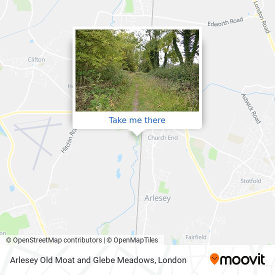 Arlesey Old Moat and Glebe Meadows map