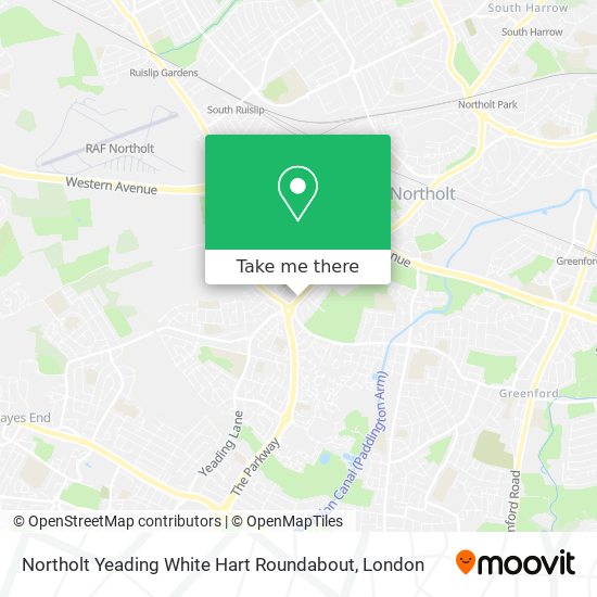 Northolt Yeading White Hart Roundabout map