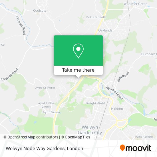 Welwyn Node Way Gardens map