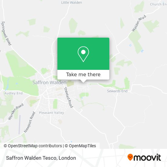Saffron Walden Tesco map