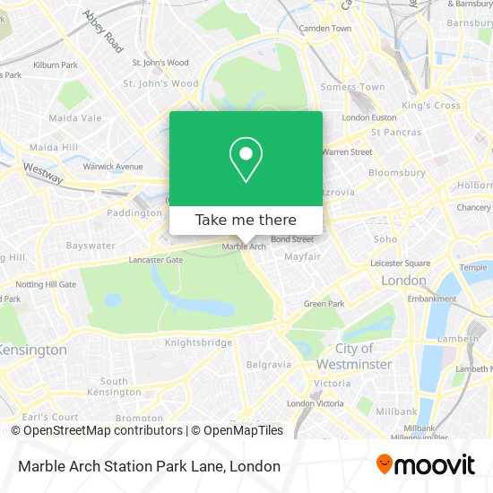 Marble Arch Station Park Lane map