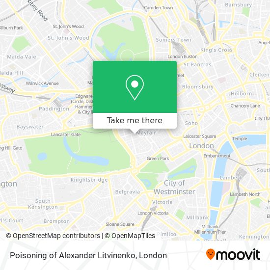 Poisoning of Alexander Litvinenko map