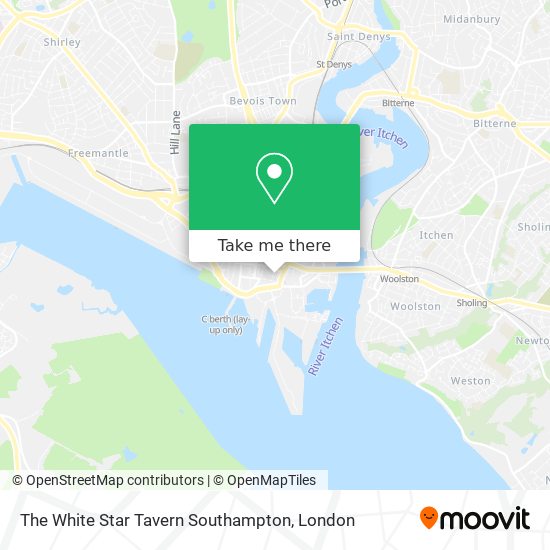 The White Star Tavern Southampton map