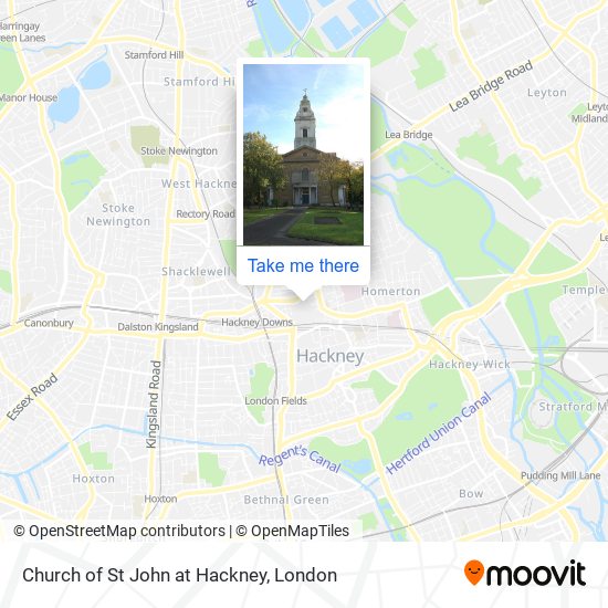 Church of St John at Hackney map