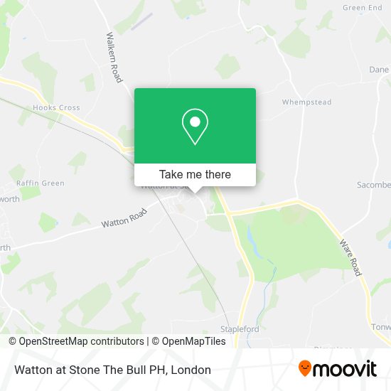 How to get to Watton at Stone The Bull PH in East Hertfordshire by Bus ...