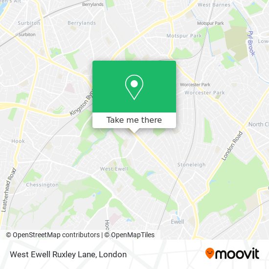 West Ewell Ruxley Lane map