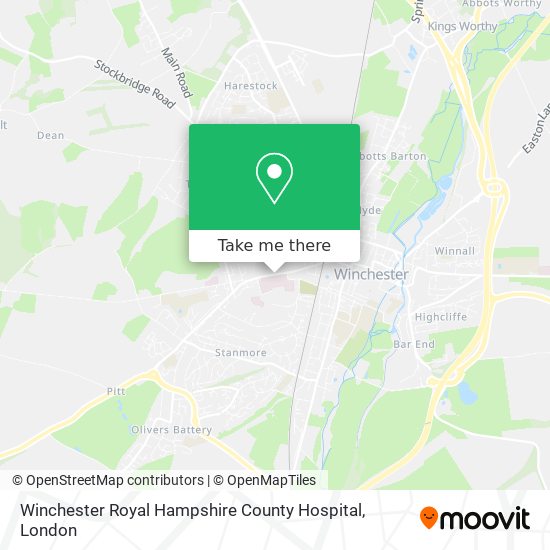 Winchester Royal Hampshire County Hospital map