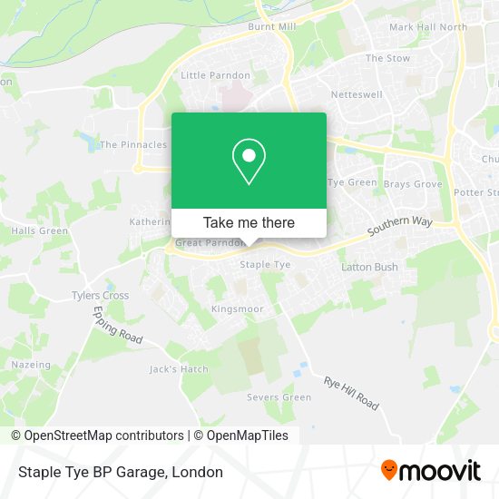 How to get to Staple Tye BP Garage in Harlow by Bus, Train or Tube?