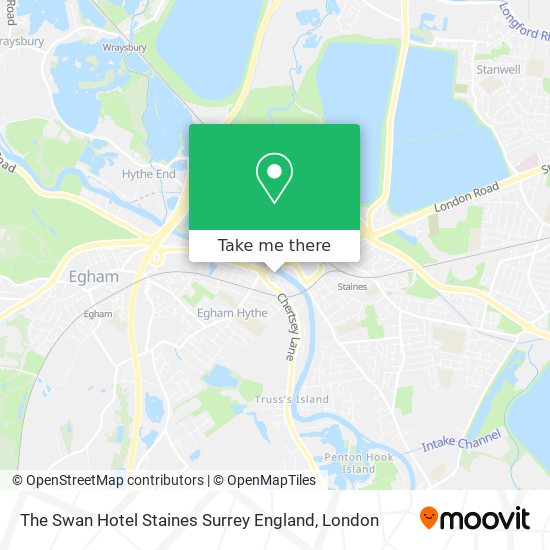 The Swan Hotel Staines Surrey England map