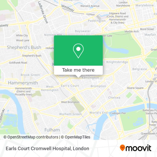 Earls Court Cromwell Hospital map