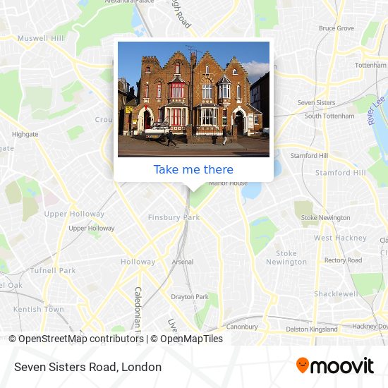Seven Sisters Road map