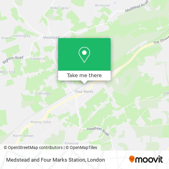 Medstead and Four Marks Station map