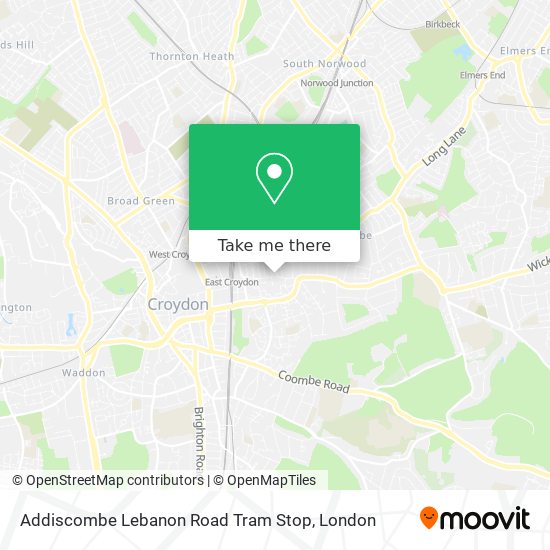 Addiscombe Lebanon Road Tram Stop map