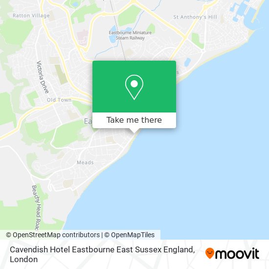 Cavendish Hotel Eastbourne East Sussex England map