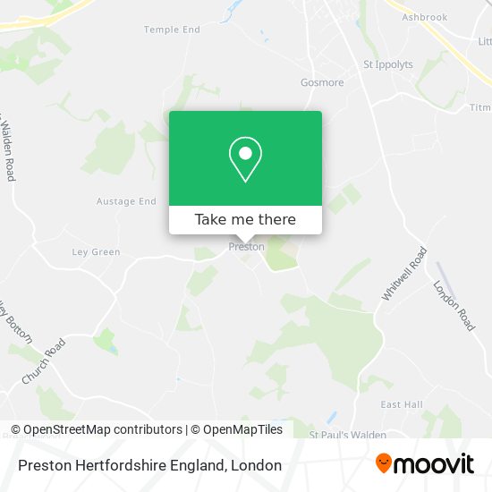 Preston Hertfordshire England map