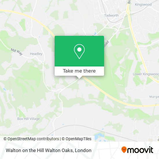 Walton on the Hill Walton Oaks map
