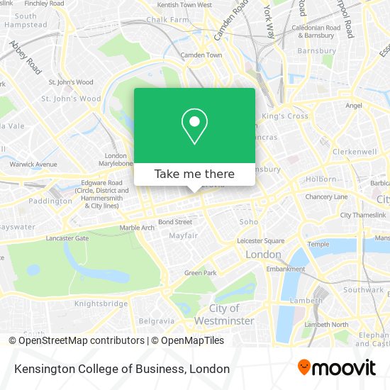 Kensington College of Business map