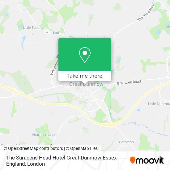 The Saracens Head Hotel Great Dunmow Essex England map