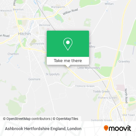 Ashbrook Hertfordshire England map