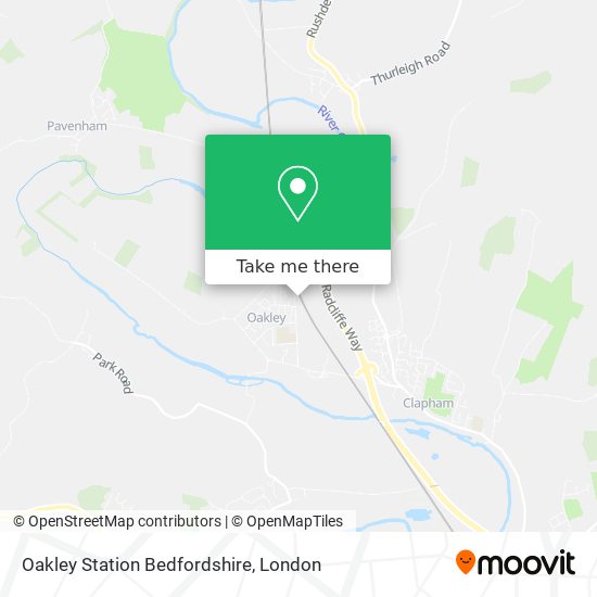 Oakley Station Bedfordshire map