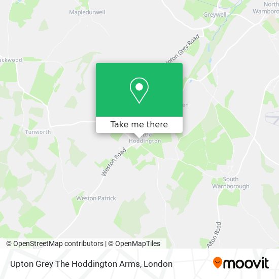 Upton Grey The Hoddington Arms map