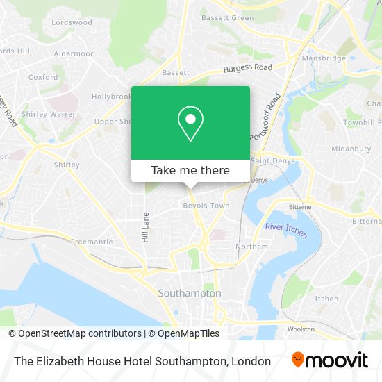 The Elizabeth House Hotel Southampton map