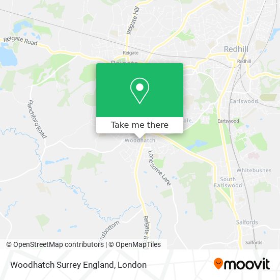 Woodhatch Surrey England map