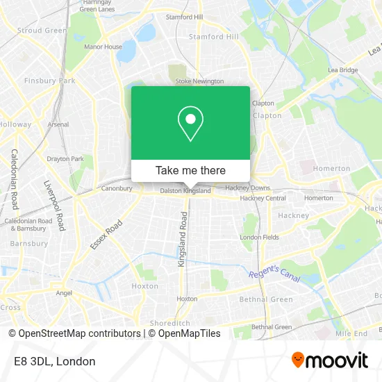 Postcode Map E8 3 How to Get to E8 3DL in Dalston by Train, Bus or Tube?