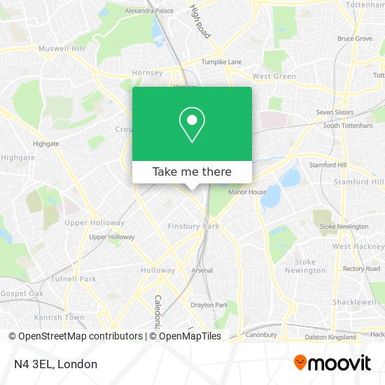 N4 3EL map