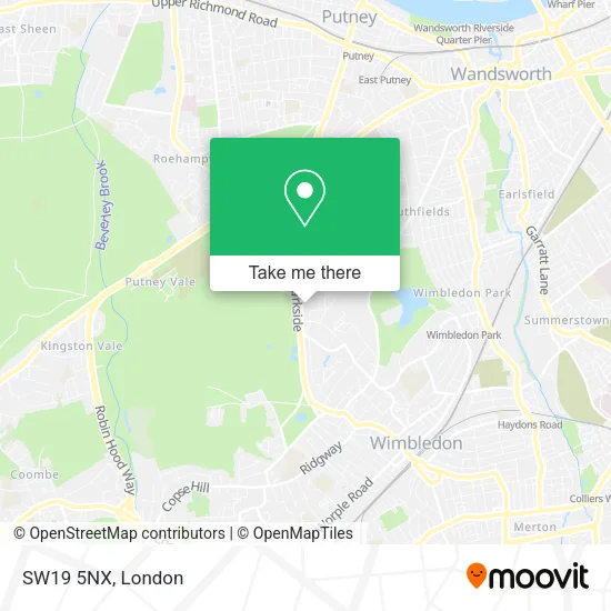 SW19 5NX map