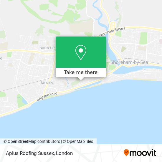 Aplus Roofing Sussex map