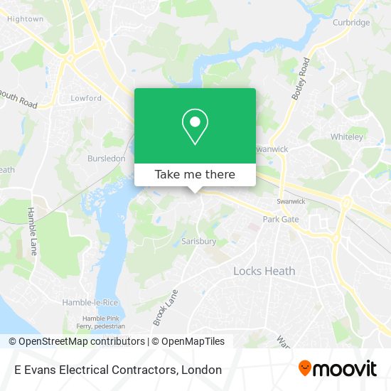 E Evans Electrical Contractors map