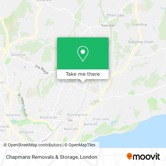 Chapmans Removals & Storage map