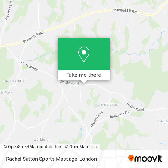 Rachel Sutton Sports Massage map