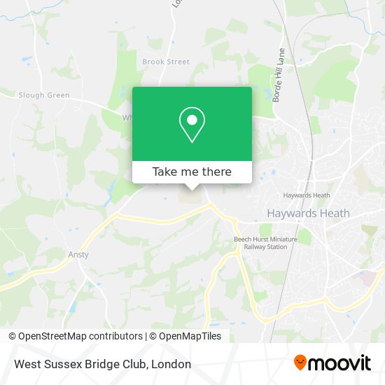 West Sussex Bridge Club map