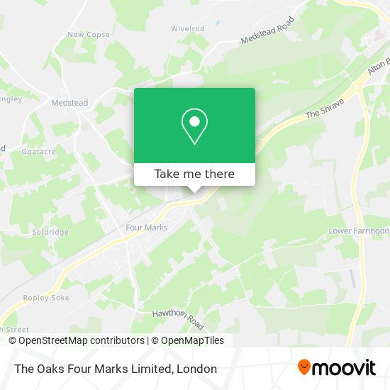 The Oaks Four Marks Limited map