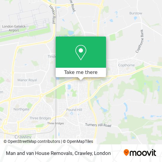Man and van House Removals, Crawley map
