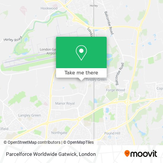 Parcelforce Worldwide Gatwick map