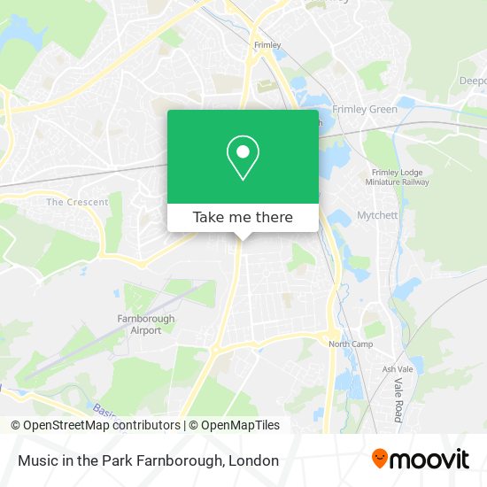 Music in the Park Farnborough map