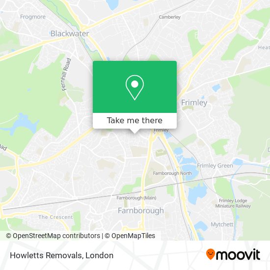 Howletts Removals map