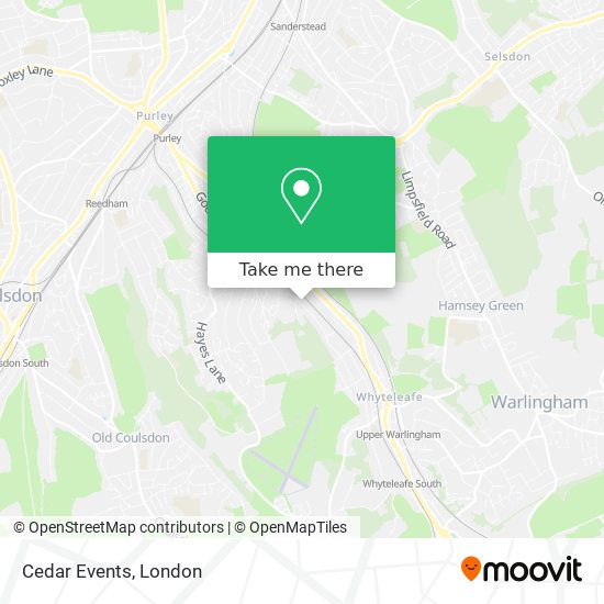 Cedar Events map